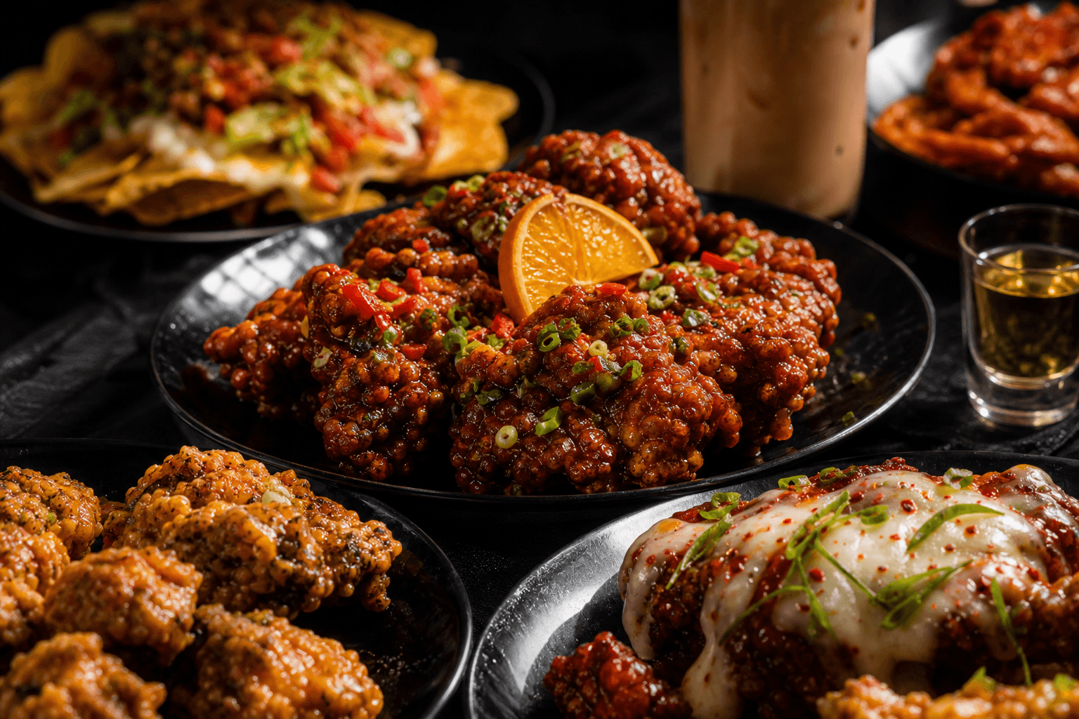 On The Way flavor notes chicken closeup with sauces and citrus